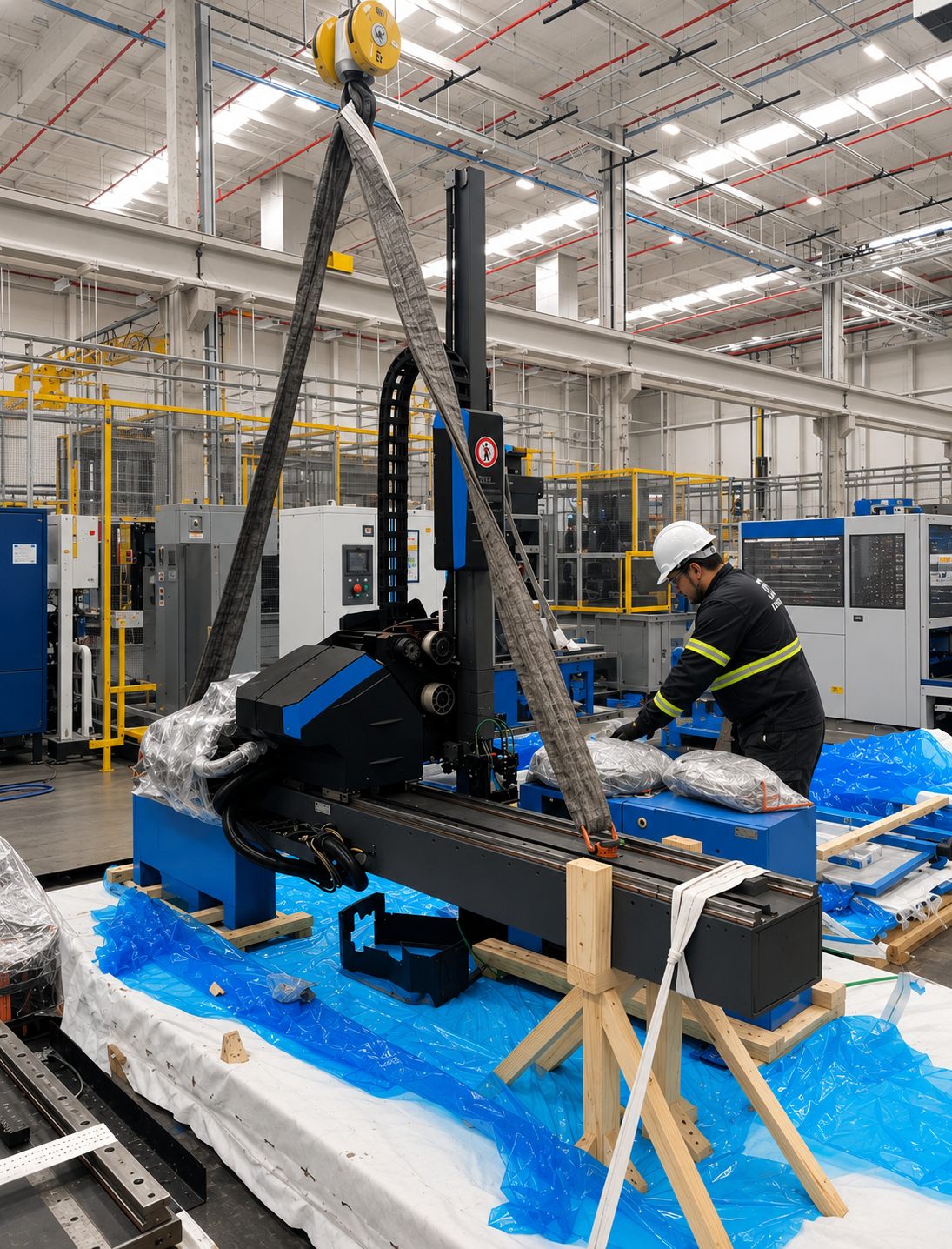 Técnico em manutenção de máquina industrial